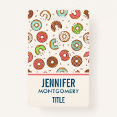 Retro Donut Pattern Cute Colorful Style Badge (Achterkant)