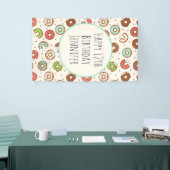 Retro Donut Pattern Cute Colorful Style Birthday Spandoek (Beurs)