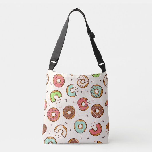 Retro Donut Pattern Cute Colorful Style Crossbody Tas (Voorkant)