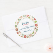 Retro Donut Pattern Cute Colorful Style Kitchen Ronde Sticker (Envelop)