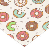 Retro Donut Pattern Cute Colorful Style Korte Tafelloper (Hoek)