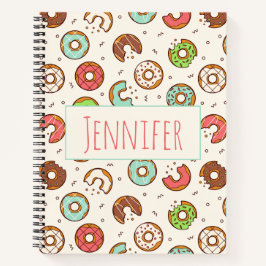 Retro Donut Pattern Cute Colorful Style Notitieboek