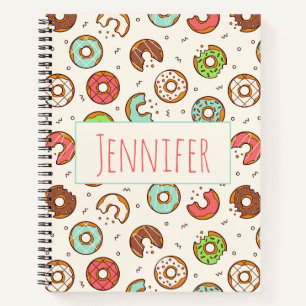 Retro Donut Pattern Cute Colorful Style Notitieboek