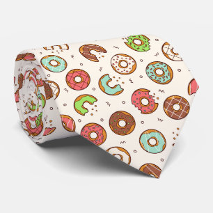 Retro Donut Pattern Cute Colorful Style Stropdas