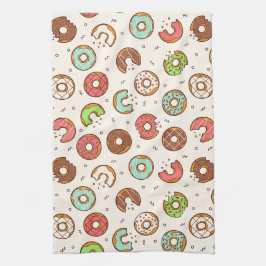 Retro Donut Pattern Cute Colorful Style Theedoek