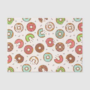 Retro Donut Pattern Cute Colorful Style Tissuepapier