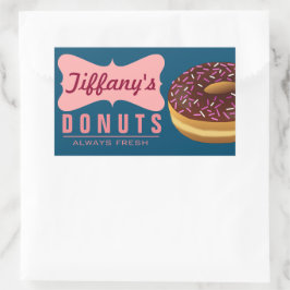Retro Donut Winkel | Donuts Bakker | Doughnut Bakk Rechthoekige Sticker