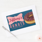 Retro Donut Winkel | Donuts Bakker | Doughnut Bakk Rechthoekige Sticker (Envelop)