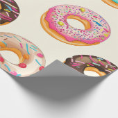retro-donutpatroon cadeaupapier (Hoek)