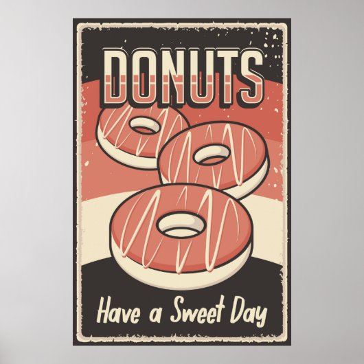 retro  donuts business poster (Voorkant)
