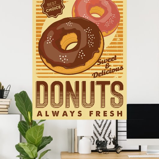 retro donuts business poster (Thuiskantoor)