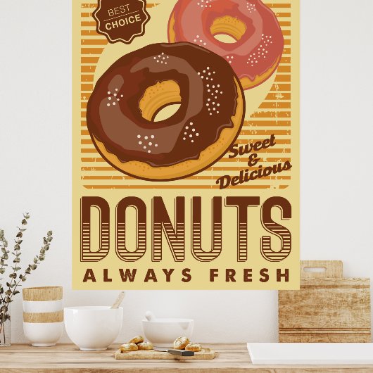 retro  donuts business poster (Keuken)