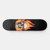 Retro Dood Burning Skelet Schedel in Vuur Persoonlijk Skateboard (Horizontaal)