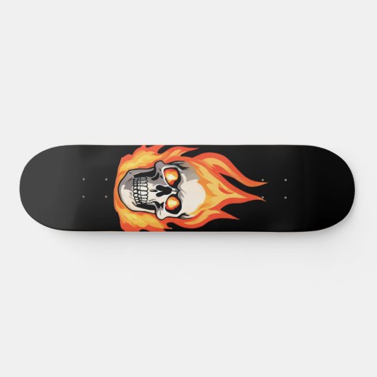 Retro Dood Burning Skelet Schedel in Vuur Persoonlijk Skateboard (Horizontaal)