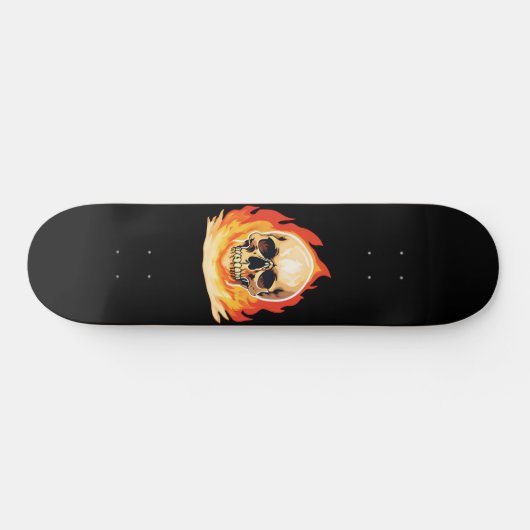 Retro Dood Burning Skelet Schedel in Vuur Persoonlijk Skateboard (Horizontaal)
