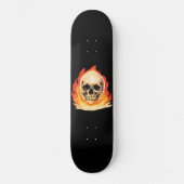 Retro Dood Burning Skelet Schedel in Vuur Persoonlijk Skateboard (Voorkant)