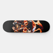 Retro Dood Burning Skelet Schedel in Vuur Persoonlijk Skateboard (Horizontaal)
