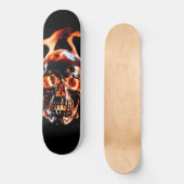 Retro Dood Burning Skelet Schedel in Vuur Persoonlijk Skateboard (Voorkant)