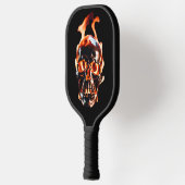 Retro Dood Burning Skelet Schedel in Vuur Pickleball Paddle (Links)