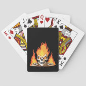 Retro Dood Burning Skelet Schedel in Vuur Pokerkaarten (Achterkant)