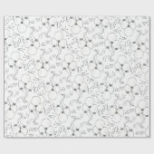 Retro Doodle Ballon & Hearts Happy Birthday Cadeaupapier (Vlak)