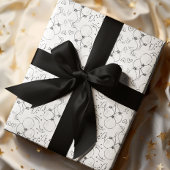 Retro Doodle Ballon & Hearts Happy Birthday Cadeaupapier