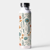 Retro Doodle Bloemen Botanische Bloemen Patronen Waterfles (Links)