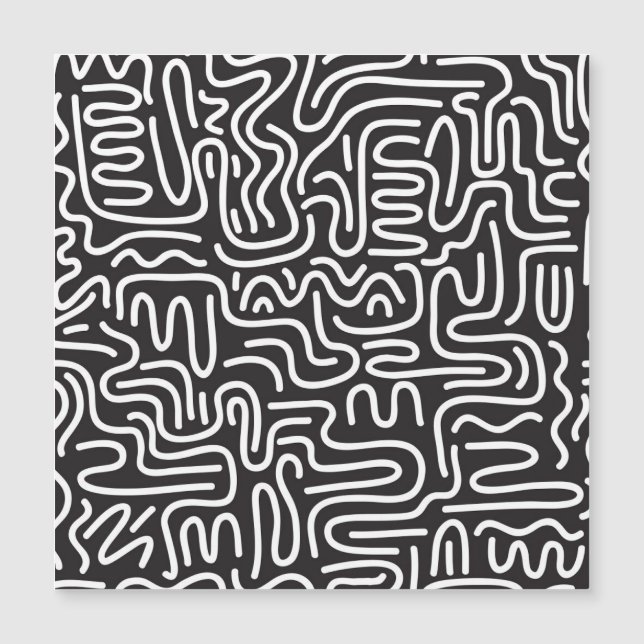 Retro Doodle golvende lijnen: Monochroom (Voorkant)