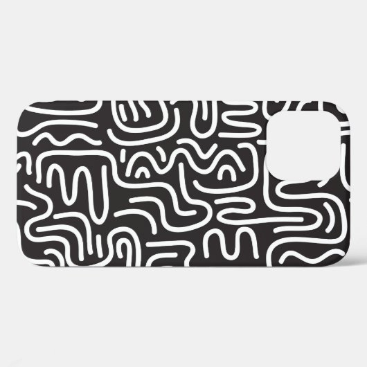 Retro Doodle golvende lijnen: Monochroom Case-Mate iPhone Case (Achterkant (horizontaal))