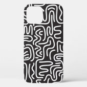 Retro Doodle golvende lijnen: Monochroom Case-Mate iPhone Case (Achterkant)