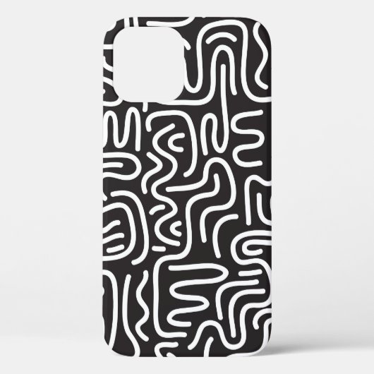 Retro Doodle golvende lijnen: Monochroom Case-Mate iPhone Case (Achterkant)
