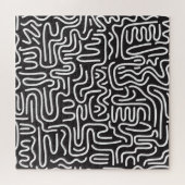 Retro Doodle golvende lijnen: Monochroom Legpuzzel (Horizontaal)