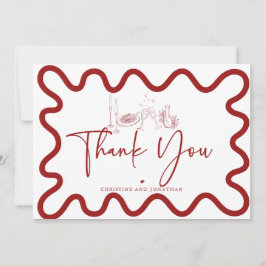 Retro Doodle | Italië | Italiaans eten Bedankkaart