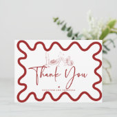 Retro Doodle | Italië | Italiaans eten Bedankkaart (Staand voorkant)