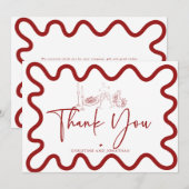 Retro Doodle | Italië | Italiaans eten Bedankkaart (Voorkant / Achterkant)