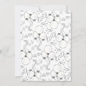 Retro Doodle Moderne Harten & Ballonnen Verjaardag Kaart (Achterkant)