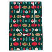 Retro Doodle Ornaments in Red Green Pink Gold Medium Cadeauzakje (Achterkant)