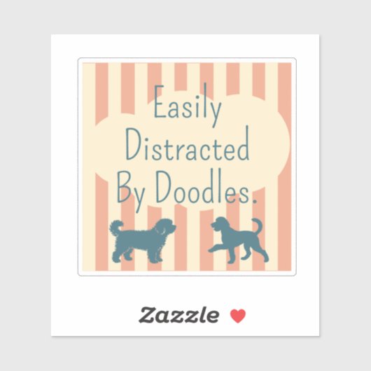 Retro Doodle Silhouette Easily Distracted Sticker (Vel)