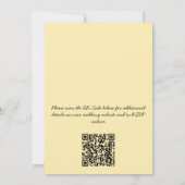 Retro Doodle Zwanen Geel Zwart QR Code Trouwen Kaart (Achterkant)