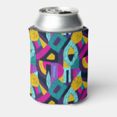 Retro doodles: geometrische pop kunst. blikjeskoeler (Blikje Achterkant)