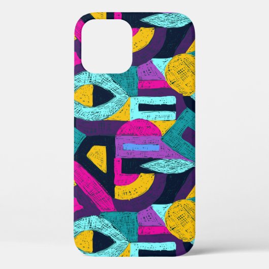 Retro doodles: geometrische pop kunst. Case-Mate iPhone case (Achterkant)