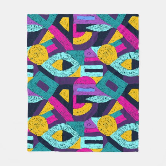 Retro doodles: geometrische pop kunst. fleece deken (Voorkant)