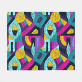 Retro doodles: geometrische pop kunst. fleece deken (Voorkant (Horizontaal))