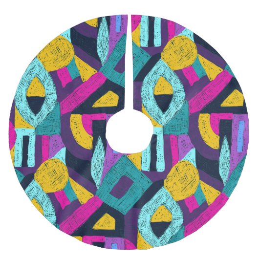 Retro doodles: geometrische pop kunst. kerstboom rok (Voorkant)