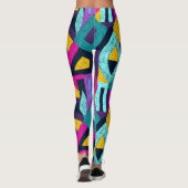 Retro doodles: geometrische pop kunst. leggings (Achterkant)