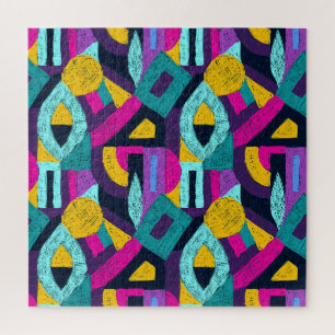 Retro doodles: geometrische pop kunst. legpuzzel