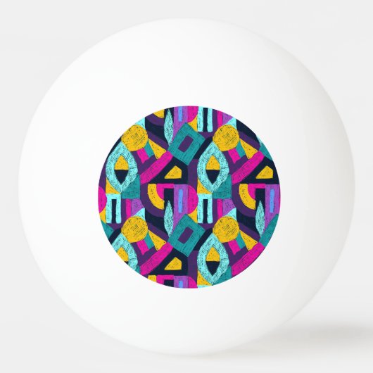 Retro doodles: geometrische pop kunst. pingpongbal (Voorkant)