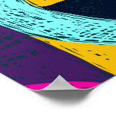 Retro doodles: geometrische pop kunst. poster (Hoek)