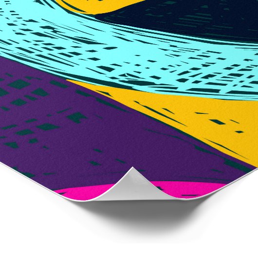 Retro doodles: geometrische pop kunst. poster (Hoek)