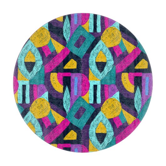 Retro doodles: geometrische pop kunst. snijplank (Voorkant)